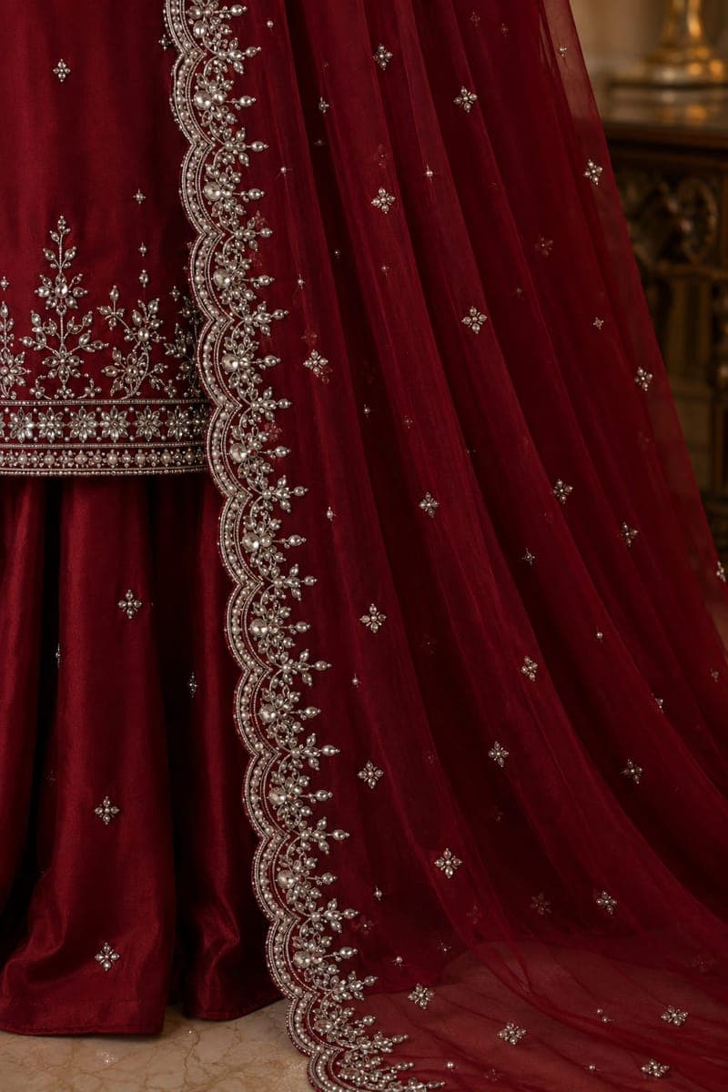 Iqra Resham Gown - Handcrafted Pakistani Function Dresses by AYSAL