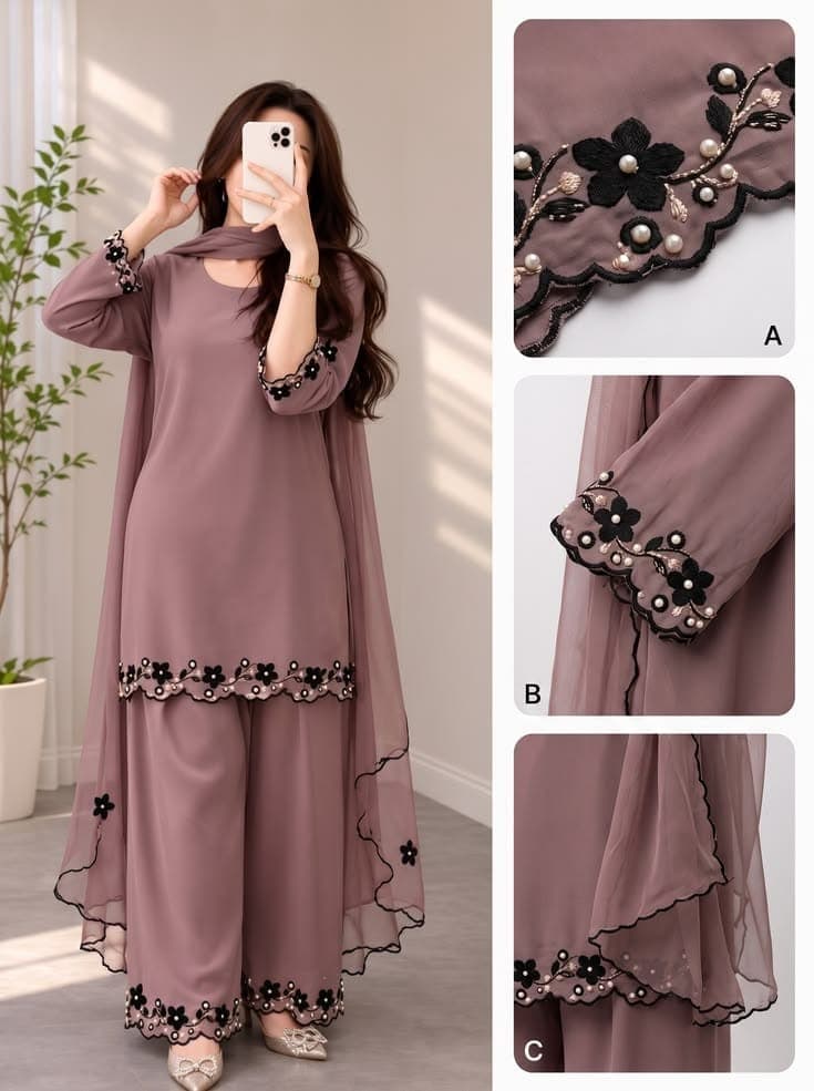 Iqra Resham Dream - Handcrafted Pakistani Abaya by AYSAL