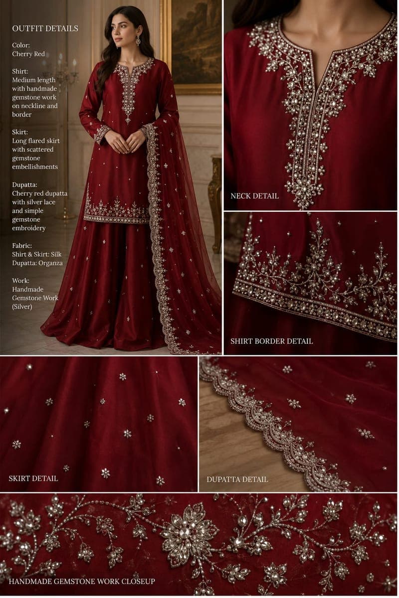 Aiman Golden Thread - Handcrafted Pakistani Signature Dress by AYSAL